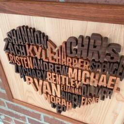 Handmade Customizable Wood Family Names Heart Wall Art, Custom Tree Sign, Handcrafted Gift - thumbnail 4