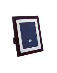 "sterling Silver Art Deco Photo Frame Tulip Wood Front With Mahogany Wooden Back 7"" X 5"
