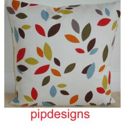 "Pillow Sham Cushion Cover Red Orange Blue Brown Mustard Leaves Case Slip Pillowcase 16"" 18"" 20"" 22"" 24"" 26" - thumbnail 2
