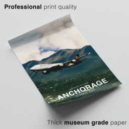 Ups Boeing 747 Poster - Anchorage Alaska Landscape Aviation Art Print Civil Airliner Wall Pilot Office Decor - thumbnail 2
