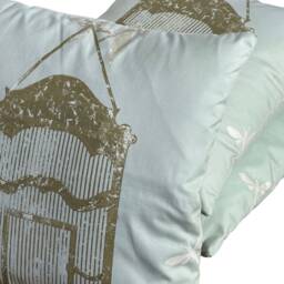 Nina Campbell Fabric Bird Cage Walk Cushion Covers - Set Of 3 Blue & Gold - thumbnail 4