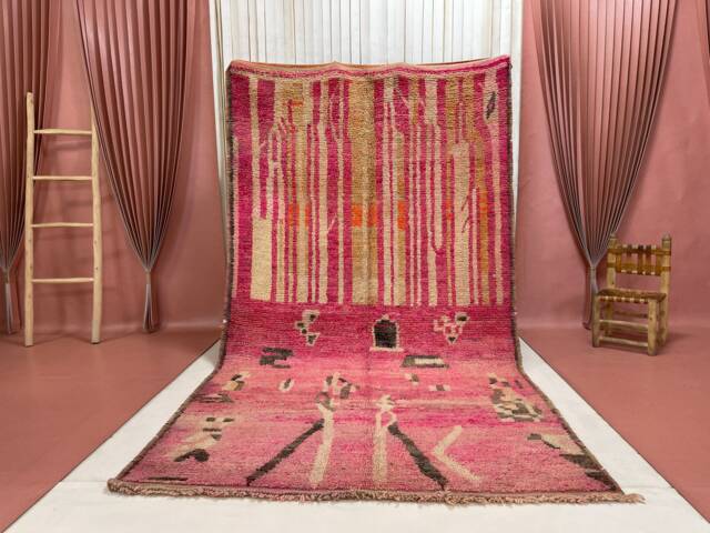 Handmade Wool Beni Ourain Rug Vintage Moroccan Carpet - 5x9Ft - image 1