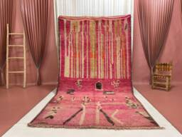 Handmade Wool Beni Ourain Rug Vintage Moroccan Carpet - 5x9Ft - thumbnail 1