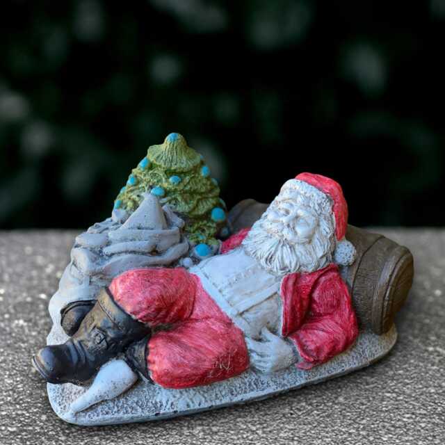 Cute Santa Claus Sculpture Cement Figurine Outdoor Winter Decoration Lover Gift Handmade Lover - image 1