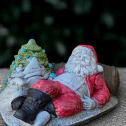 Cute Santa Claus Sculpture Cement Figurine Outdoor Winter Decoration Lover Gift Handmade Lover - thumbnail 2