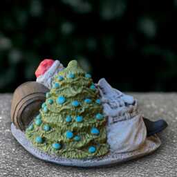 Cute Santa Claus Sculpture Cement Figurine Outdoor Winter Decoration Lover Gift Handmade Lover - thumbnail 4