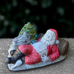 Cute Santa Claus Sculpture Cement Figurine Outdoor Winter Decoration Lover Gift Handmade Lover - thumbnail 1