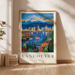 Vancouver Travel Poster British Columbia Mountain City Art Print - thumbnail 3