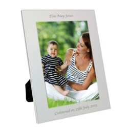 Personalised Silver 5x7 Photo Frame - Aluminium Gift For Her Engraved Custom Picture - thumbnail 3