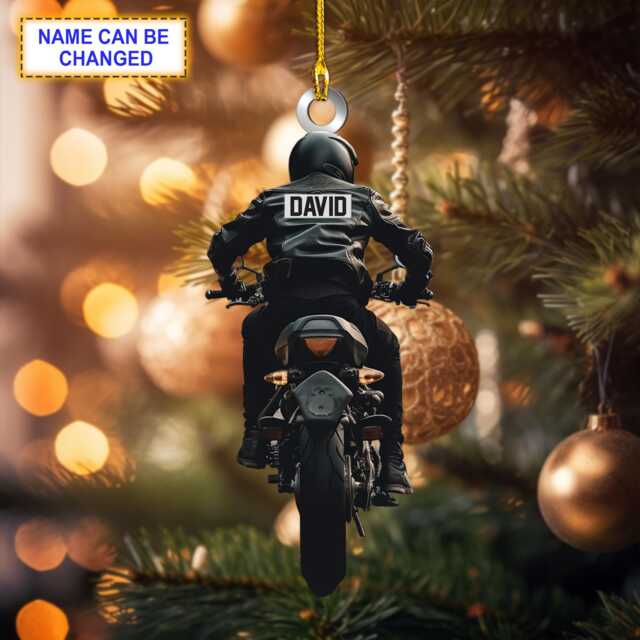 Custom Name Motorcycle V2 Christmas Ornament, Tree Hanging Decor, Flat 2D Ornament Acrylic/Wooden, Dirt Bike - image 1