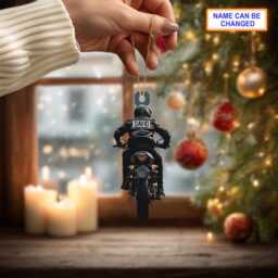 Custom Name Motorcycle V2 Christmas Ornament, Tree Hanging Decor, Flat 2D Ornament Acrylic/Wooden, Dirt Bike - thumbnail 2