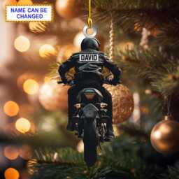 Custom Name Motorcycle V2 Christmas Ornament, Tree Hanging Decor, Flat 2D Ornament Acrylic/Wooden, Dirt Bike