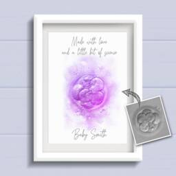 Personalised Ivf Embryo Art Print, Watercolour Style Nursery Decor - thumbnail 3