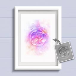 Personalised Ivf Embryo Art Print, Watercolour Style Nursery Decor - thumbnail 1