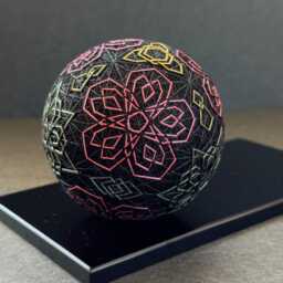 "Japanese Temari ""Neon Flowers" - thumbnail 3