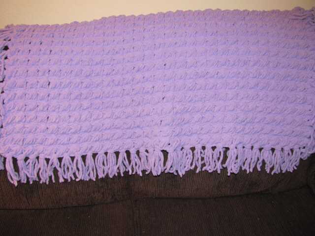 Crochet Baby Blanket ~ Lilac - Thick Yarn & Larger Blanket - image 1