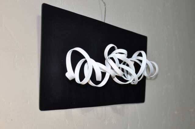 Metal Art - Metal Abstract Wall Art Home Decor Contemporary Wall Sculpture Metal, Black & White - image 1