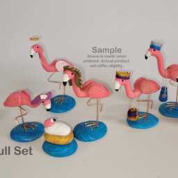 Flamingo Nativity Handcrafted, Unique, Polymer Clay Figurines - Holiday Decor - thumbnail 3