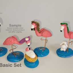 Flamingo Nativity Handcrafted, Unique, Polymer Clay Figurines - Holiday Decor - thumbnail 2
