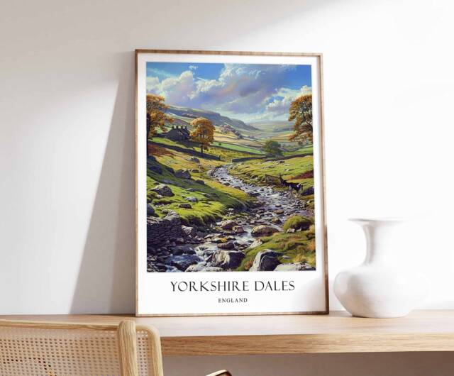 Yorkshire Dales Poster, Home D??cor, Wall Art, British Countryside Travel Poster - image 1