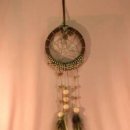 Sparkle Dreamcatcher Wall Hanging Dream Catcher Boho Girls Room Wood Beads Suede Leather Lace Feathers Beaded - thumbnail 3