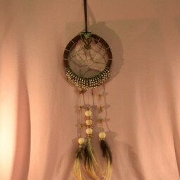 Sparkle Dreamcatcher Wall Hanging Dream Catcher Boho Girls Room Wood Beads Suede Leather Lace Feathers Beaded - thumbnail 4