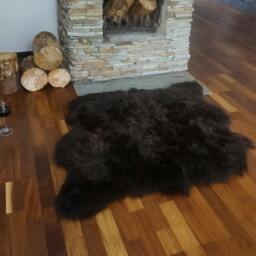 Giant Sheepskin Double X Brown Throw Genuine Leather Sheep Skin 50 - thumbnail 2