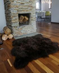 Giant Sheepskin Double X Brown Throw Genuine Leather Sheep Skin 50 - thumbnail 1