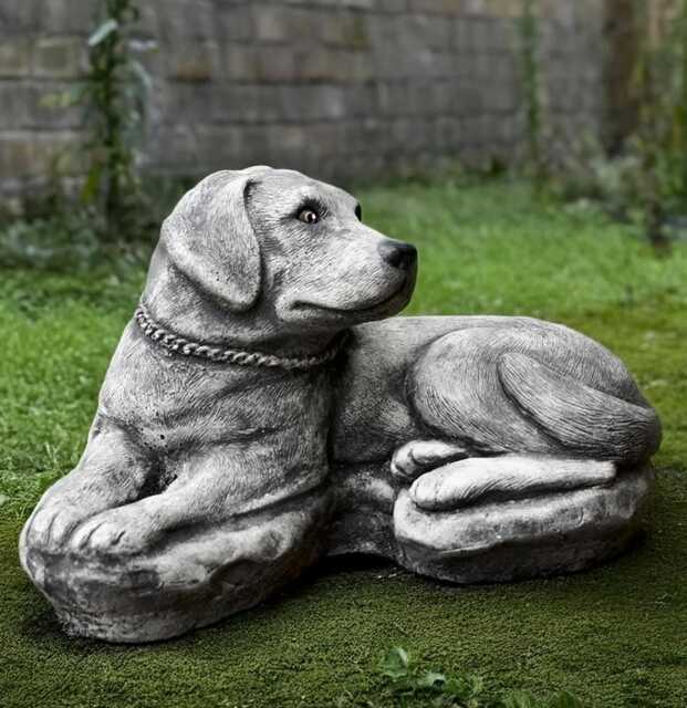 Garden Relaxing Labrador Statue Cement Dog Sculpture Stone Pet Figurine Outdoor Memorial Ornament Animal Decoration Dog Lover Gift - image 1