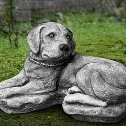 Garden Relaxing Labrador Statue Cement Dog Sculpture Stone Pet Figurine Outdoor Memorial Ornament Animal Decoration Dog Lover Gift - thumbnail 2