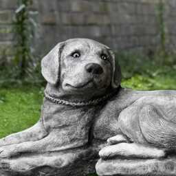 Garden Relaxing Labrador Statue Cement Dog Sculpture Stone Pet Figurine Outdoor Memorial Ornament Animal Decoration Dog Lover Gift - thumbnail 3