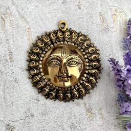 Brass Beautiful Sun Face in Excellent Finish Wall Hanging Decor Vastu Surya/Sun For Good Luck & Prosperity - thumbnail 1