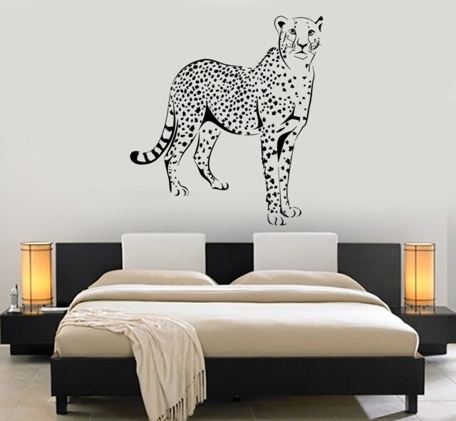 Wall Vinyl Sticker Leopard Gepard Cheetah Jungle African Ethnic Decor Mural Art 1465Dz - image 1