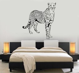 Wall Vinyl Sticker Leopard Gepard Cheetah Jungle African Ethnic Decor Mural Art 1465Dz - thumbnail 1