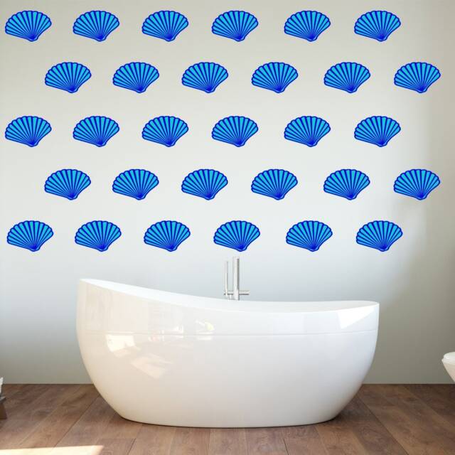 Seashells Wall Decor - Nautical Decals Sea Shell Vinyl Stickers, Beach Theme Vwaq-Pof2 - image 1