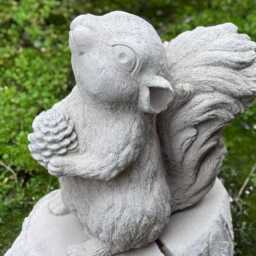 Charming Squirrel Garden Statue Concrete Woodland Animal With Pinecone Figurine Perfect Bumpy Decor Ornament For Nature Lover - thumbnail 2