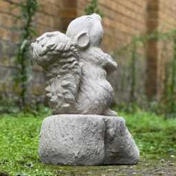Charming Squirrel Garden Statue Concrete Woodland Animal With Pinecone Figurine Perfect Bumpy Decor Ornament For Nature Lover - thumbnail 3