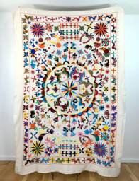 Hand Embroidered Suzani Tapestry Uzbek Floral Boho Wall Decor