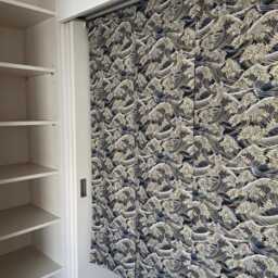 Kanagawa Grate Wave Noren Curtain, Hokusai Tapestry, Japanese Tsunami Fabric, Curtain Order Made, Doorstep - thumbnail 2