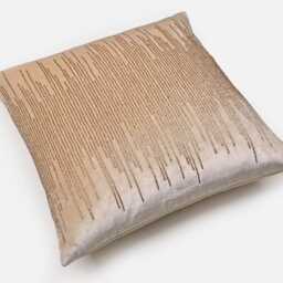 Ecru Velvet Pillow Cover Rose Gold Beaded, Hand Embroidered - Bmcc092 - thumbnail 2