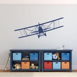 Biplane Wall Decal Boys Nursery Airplane Decor P40 - thumbnail 1