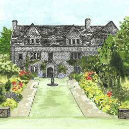 Wedding Venue Woodthorpe Hall, Personalised Art Illustration/ Country Style Artwork, A4 Mounted - thumbnail 2
