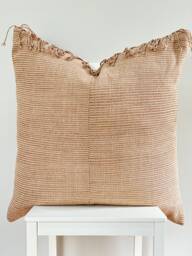 Brown Tribal Hemp Hand Woven Natural Dye Color Hmong Lumbar Pillow Cover - thumbnail 1