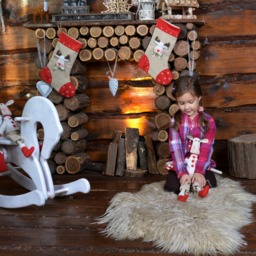Handmade Christmas Stocking - By Times Hemp Company. 100% Organic Hemp. Reindeer & Bell. Unique Design - thumbnail 4