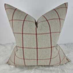 Classic Check Auburn Beige Red Cushion Cover John Lewis Fabric Contemporary Traditional Timeless Modern Cosy Sofa Bed Pillow Cover
