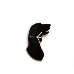 Head Of A Dog - Black Acrylic Wall Clock, Silhouette Room Decor, Art, Gift For Owner - thumbnail 2