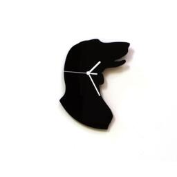Head Of A Dog - Black Acrylic Wall Clock, Silhouette Room Decor, Art, Gift For Owner - thumbnail 1