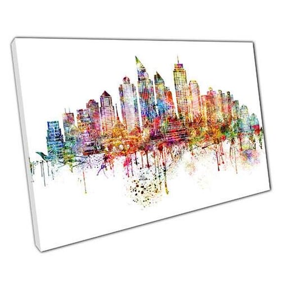 Bangkok Thailand Skyline Canvas Art Print Colorful Wall Decor For Home Office - image 1