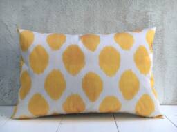 Silk Ikat Pillow Cover, Handwoven Style, Modern Accent - 16x24 - thumbnail 1