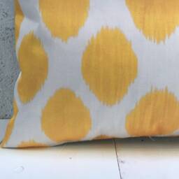 Silk Ikat Pillow Cover, Handwoven Style, Modern Accent - 16x24 - thumbnail 3